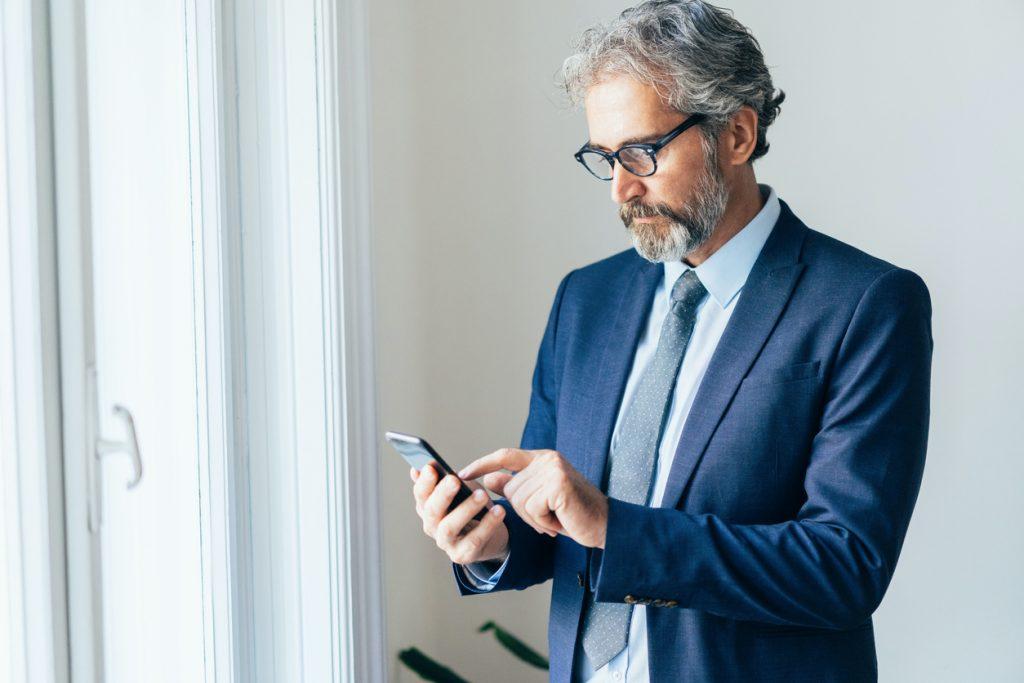 Businessman with smartphone